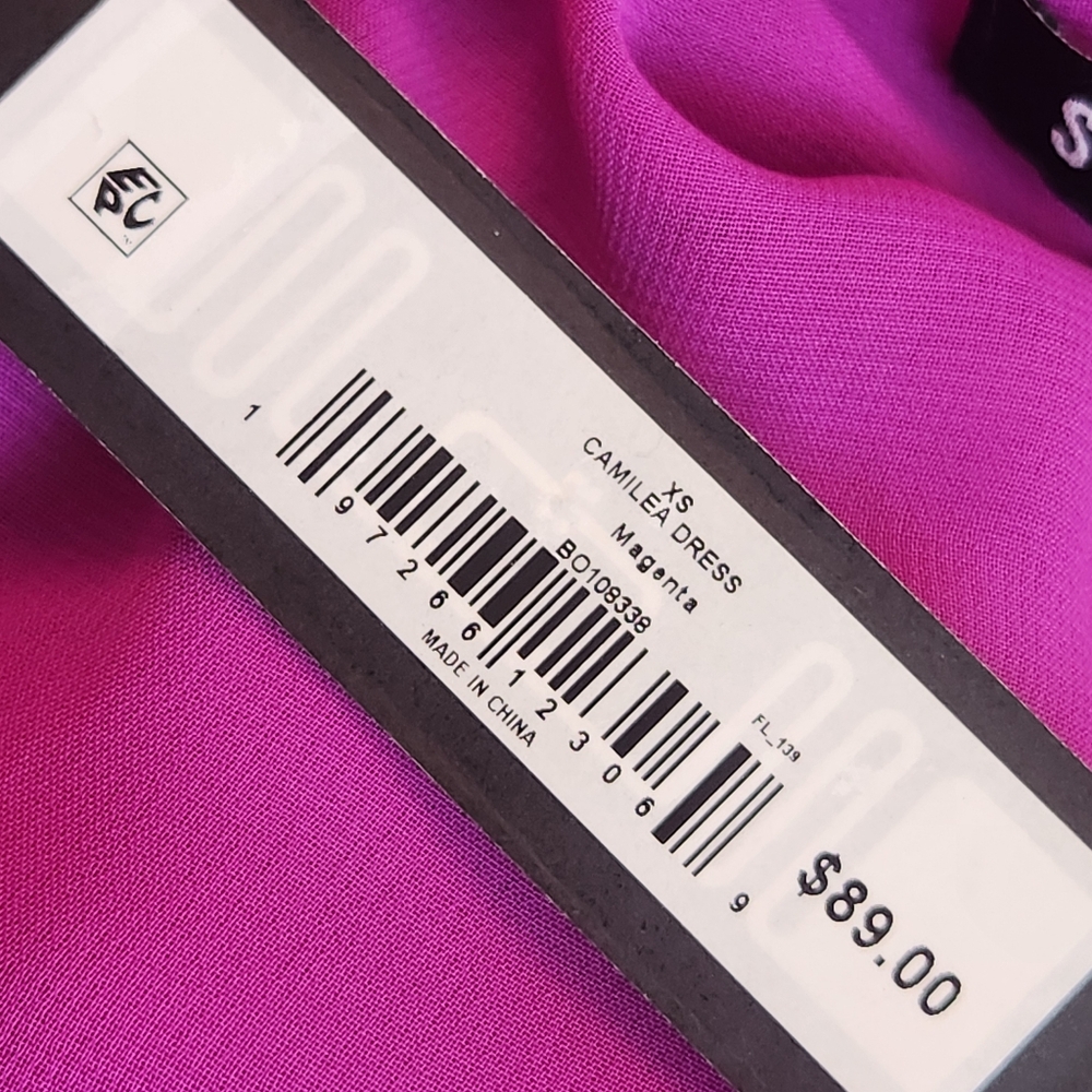 Steve Madden mini dress XS magenta pink Camilea pleated A-line party new $90 - Picture 12 of 15